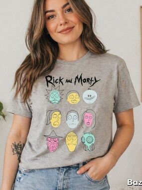 Sz XL Gray Rick And Morty Tshirt Adult Swim